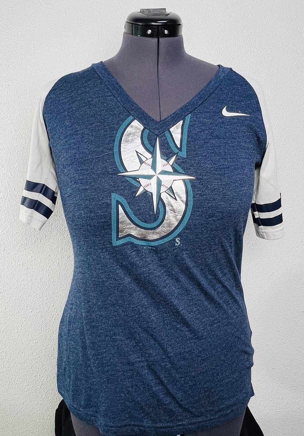 Seattle Mariners Navy Nike V-Neck Tee (M)