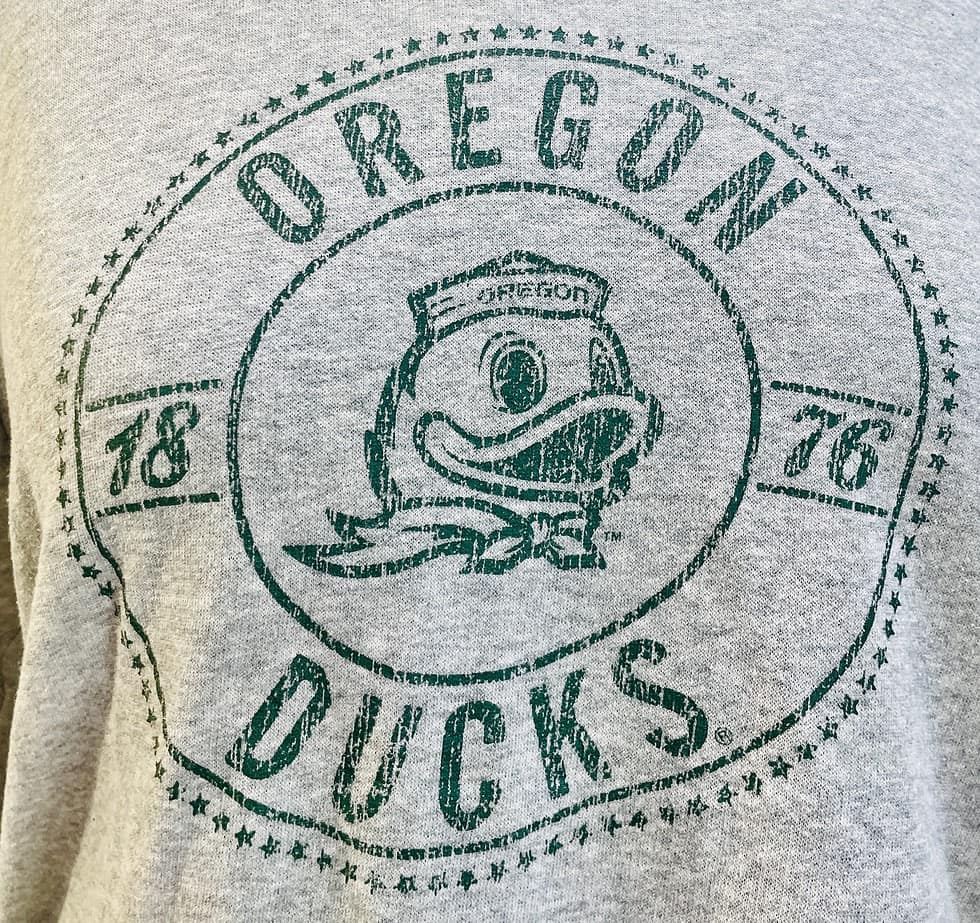 UO Ducks Long-Sleeve Rivalry Threads Grey Tee (L) - Image 2