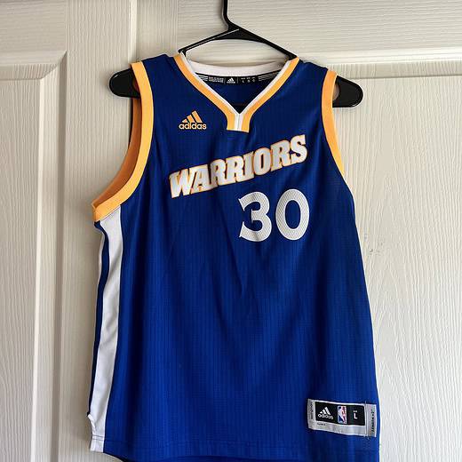 Front of Stephen Curry Youth Large Jersey in blue