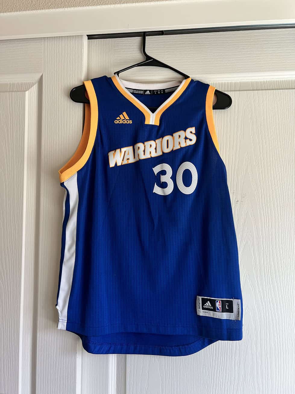 Front of Stephen Curry Youth Large Jersey in blue