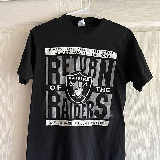 Raiders vs, Oilers 1989 tee front