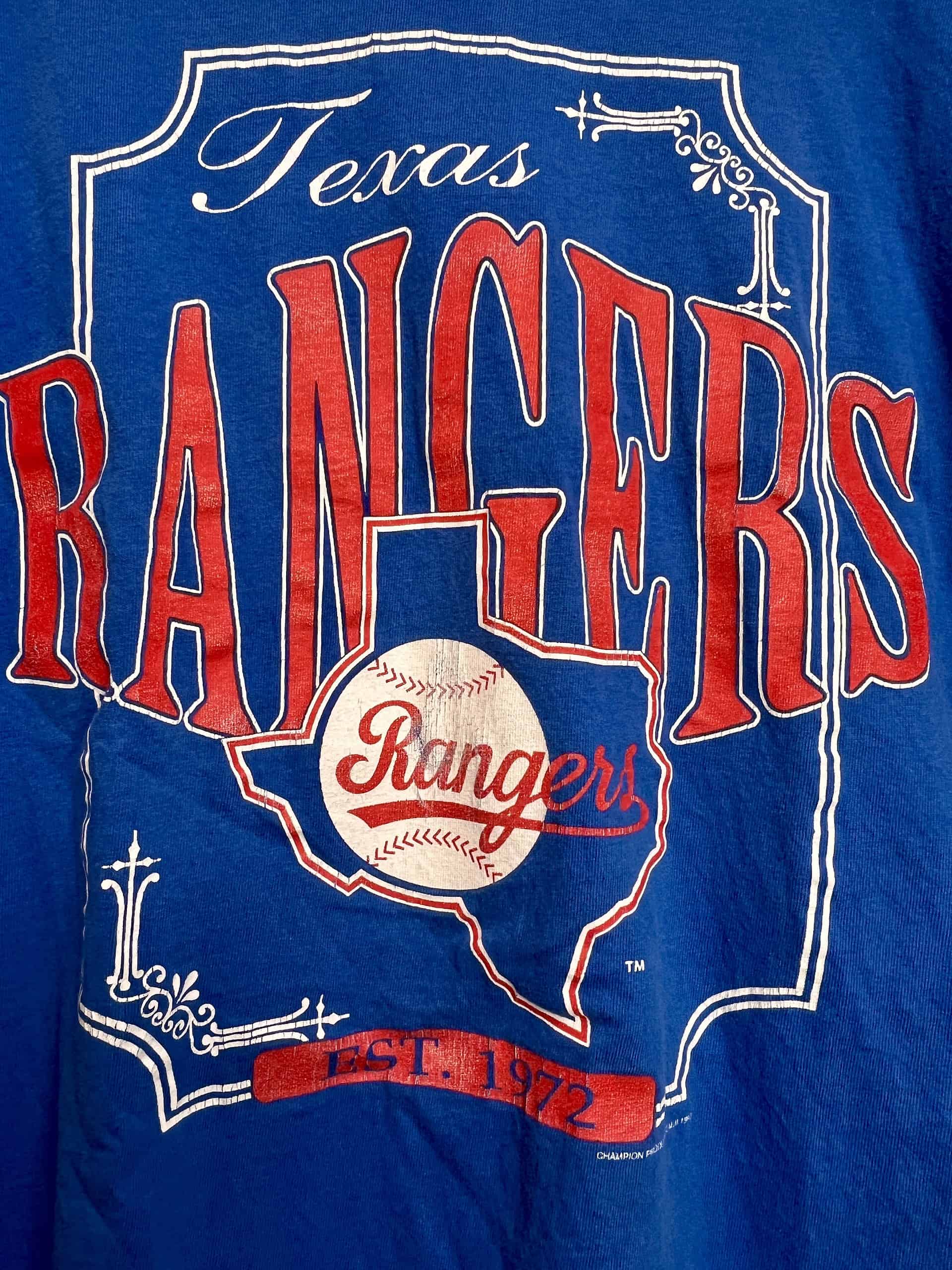 Vintage texas rangers t shirt hotsell