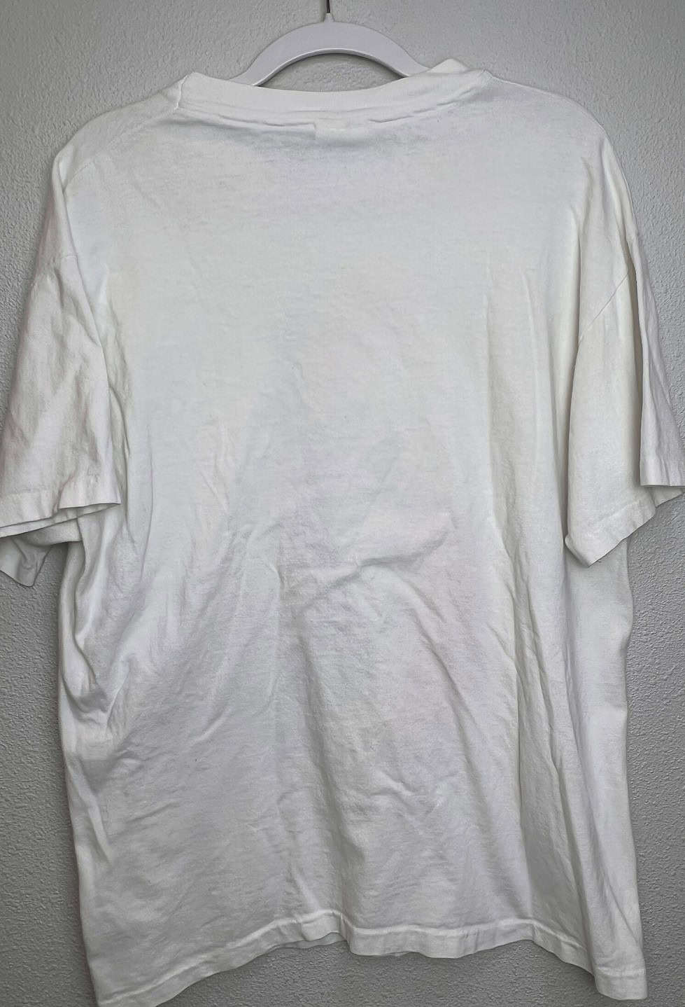 Back view of vintage tee in white