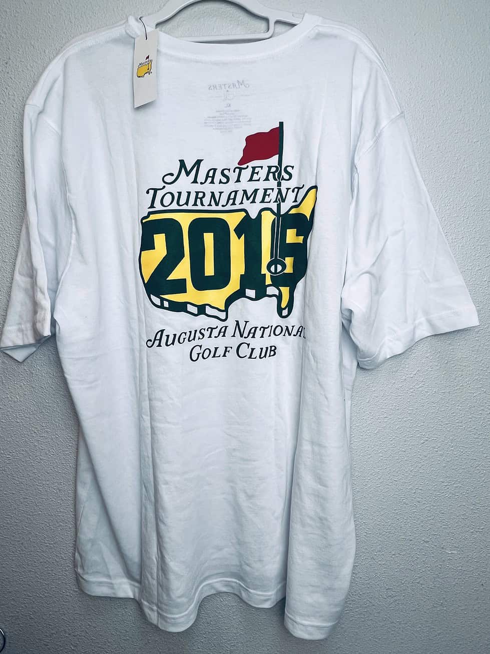 Back view of Masters Tournament 2016 white t-shirt