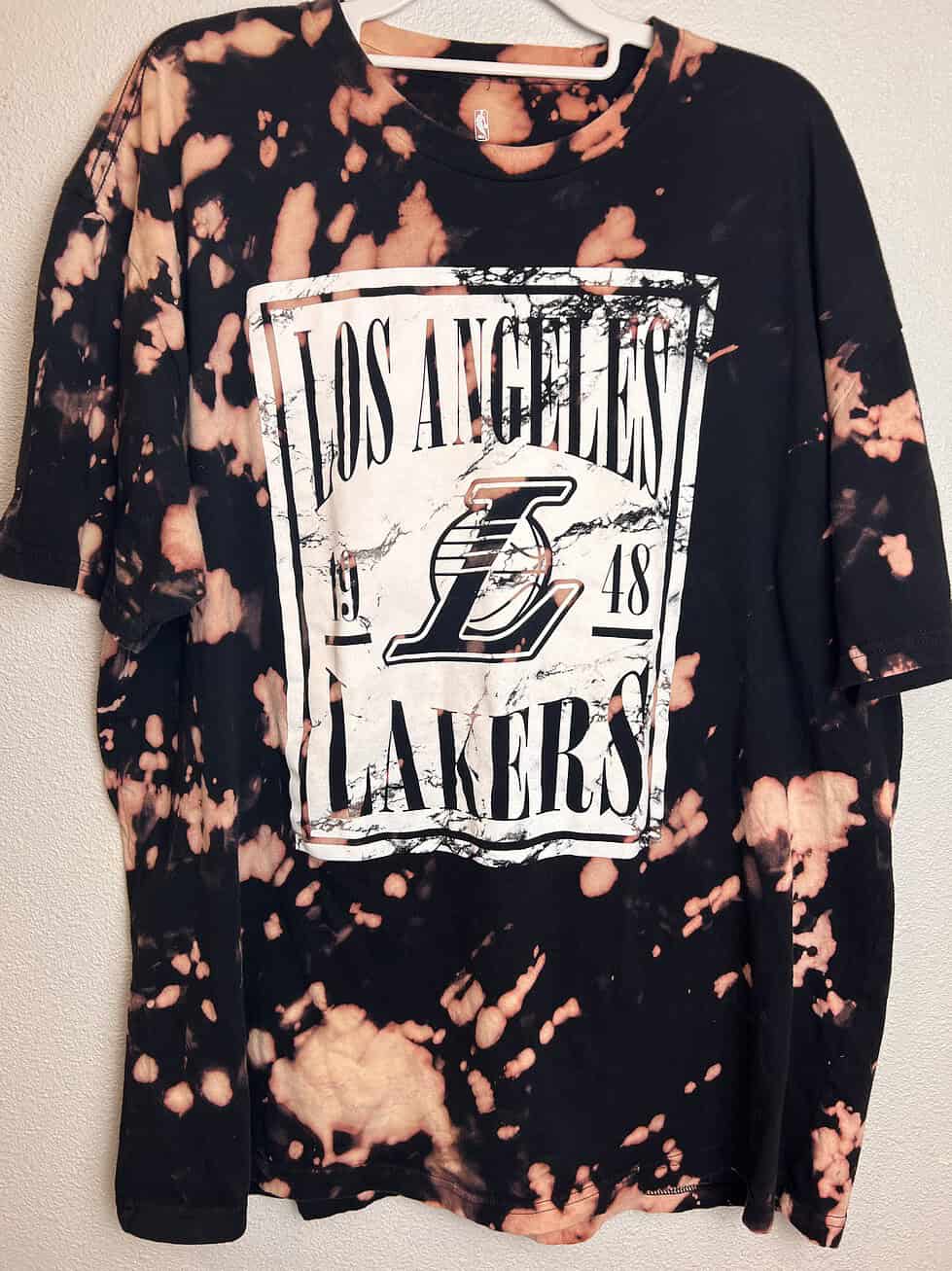 Upcycled Lakers Bleach Dyed Tee (2XL)