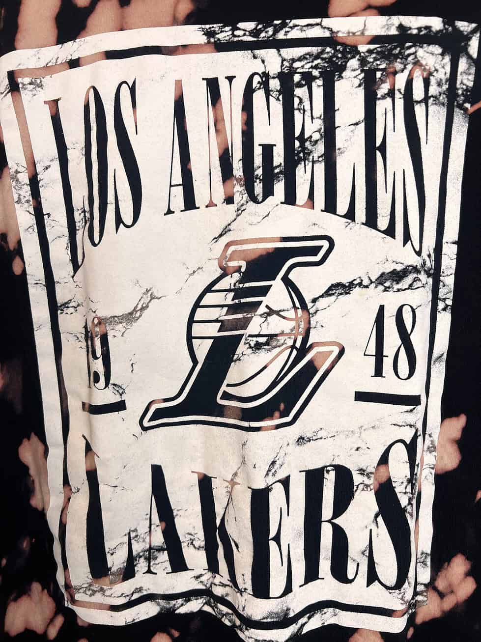 Upcycled Lakers Bleach Dyed Tee (2XL) - Image 2