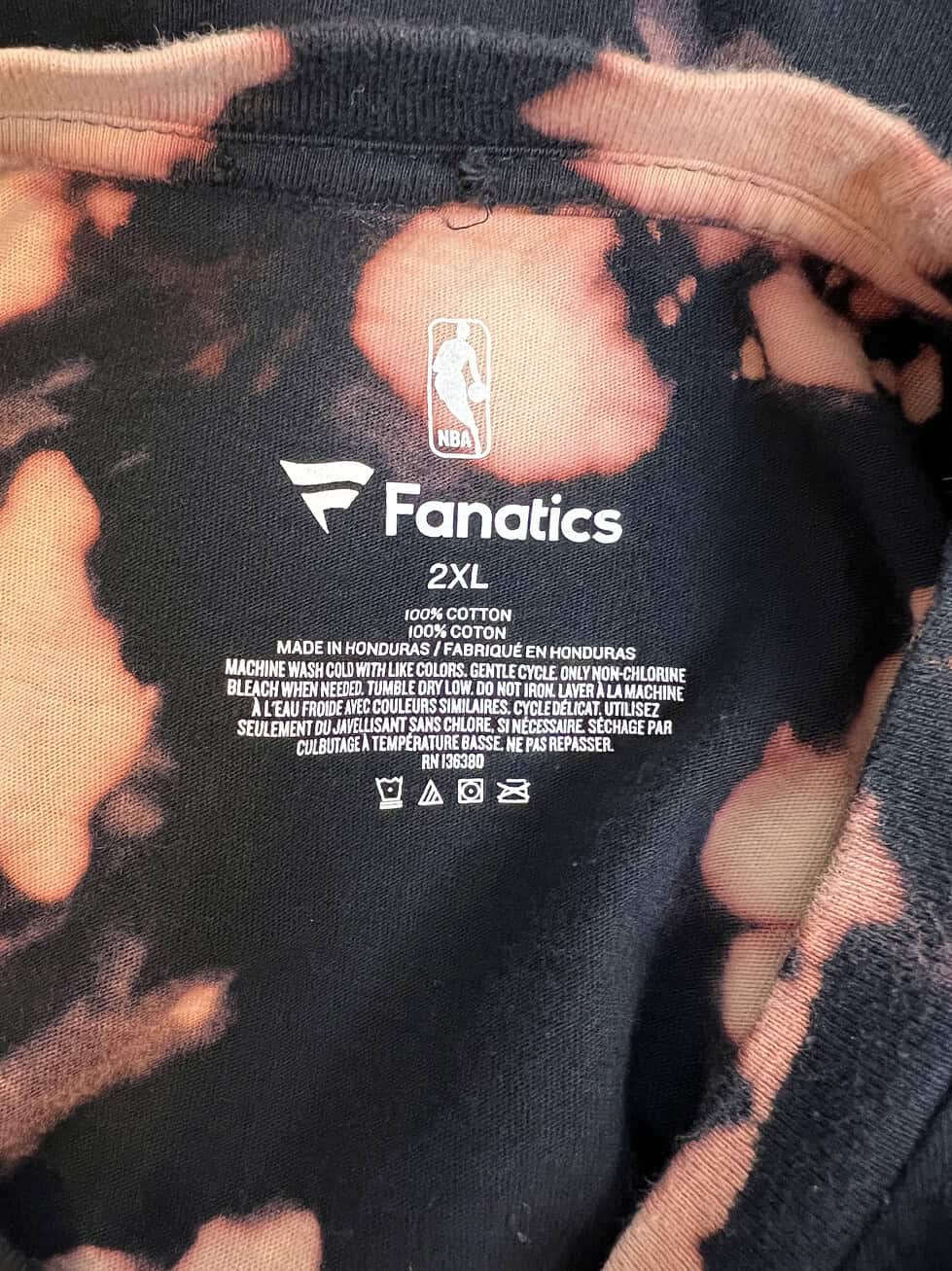 Upcycled Lakers Bleach Dyed Tee (2XL) - Image 4