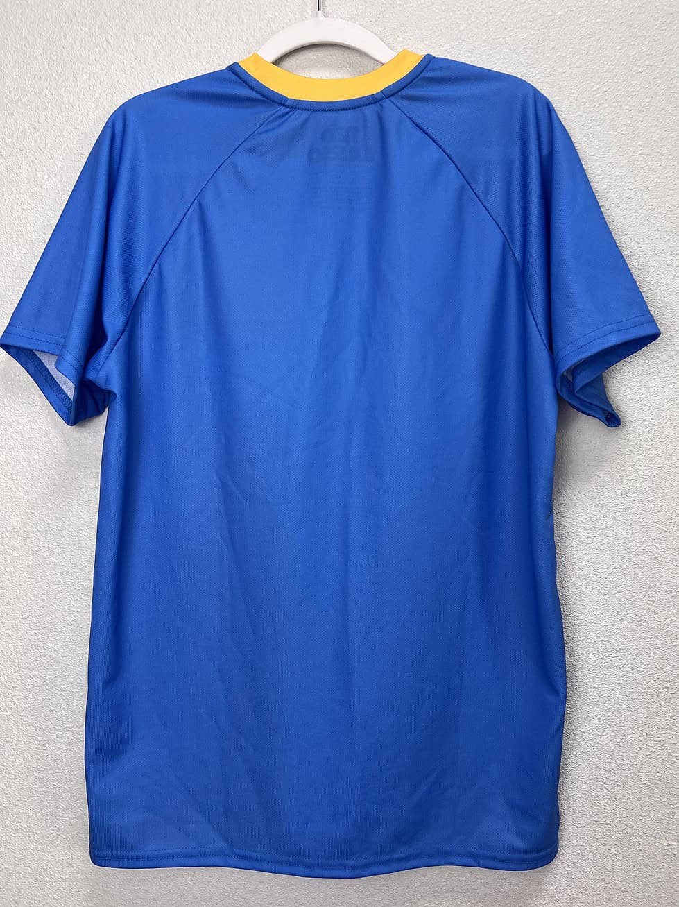 Back view of the Ted Lasso AFC Richmond Jersey showcasing the vibrant blue design.