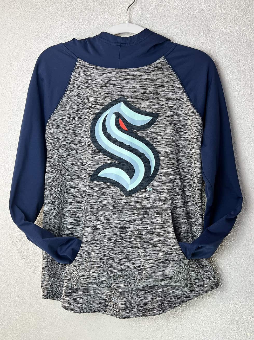 Seattle Kraken hoodie featuring the early "S" logo with ™.
