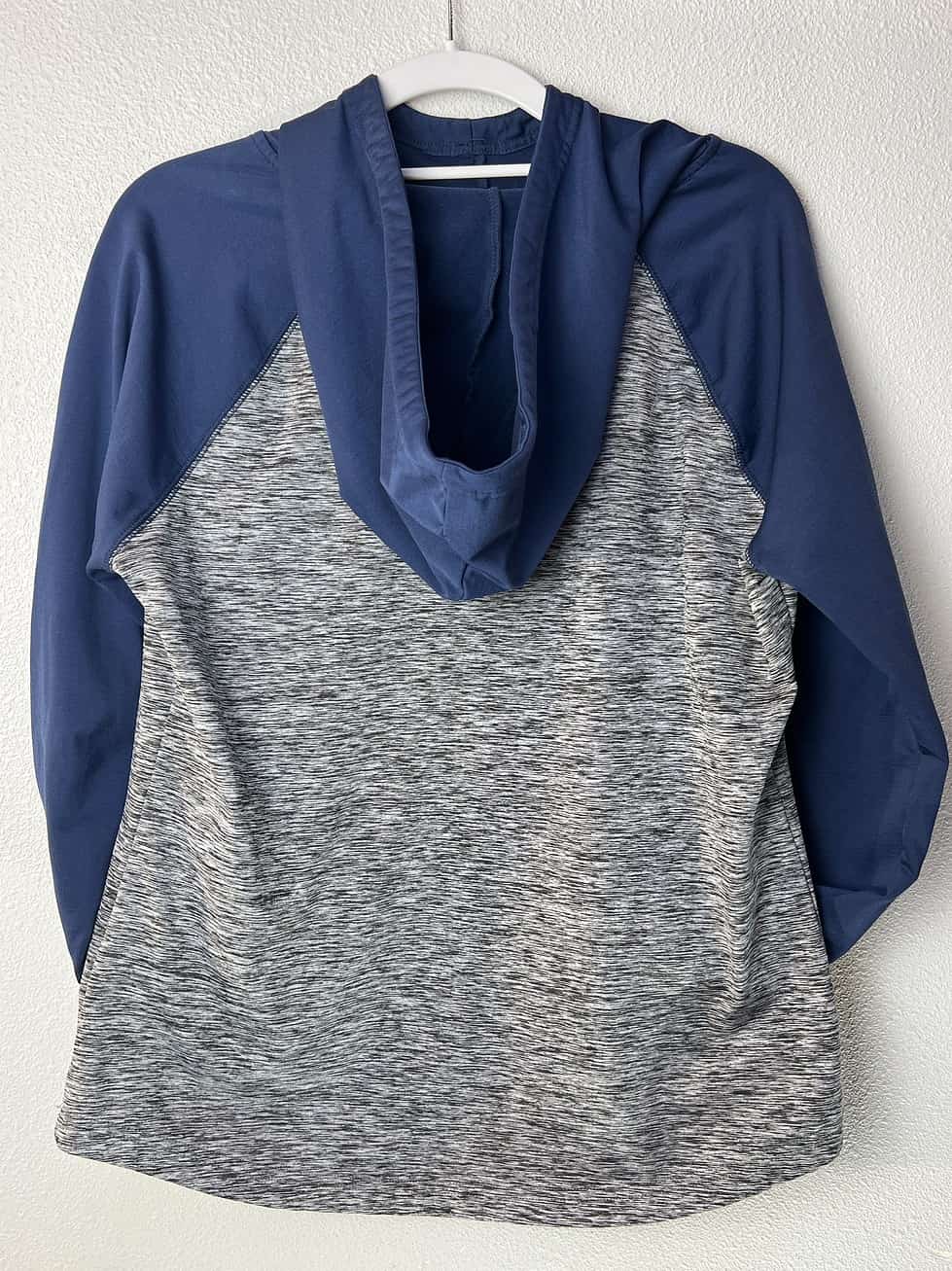 Back view of grey heathered Seattle Kraken hoodie by G-III 4-Her
