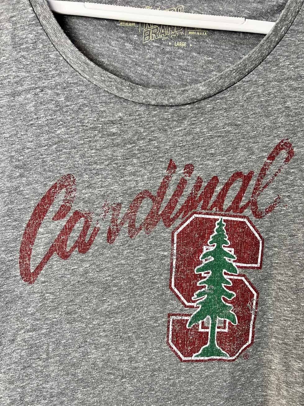 Close-up of the Retro Brand Stanford Cardinal graphic.