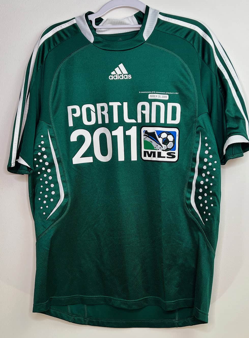 Front of Adidas Portland Timbers 2011 MLS announcement jersey