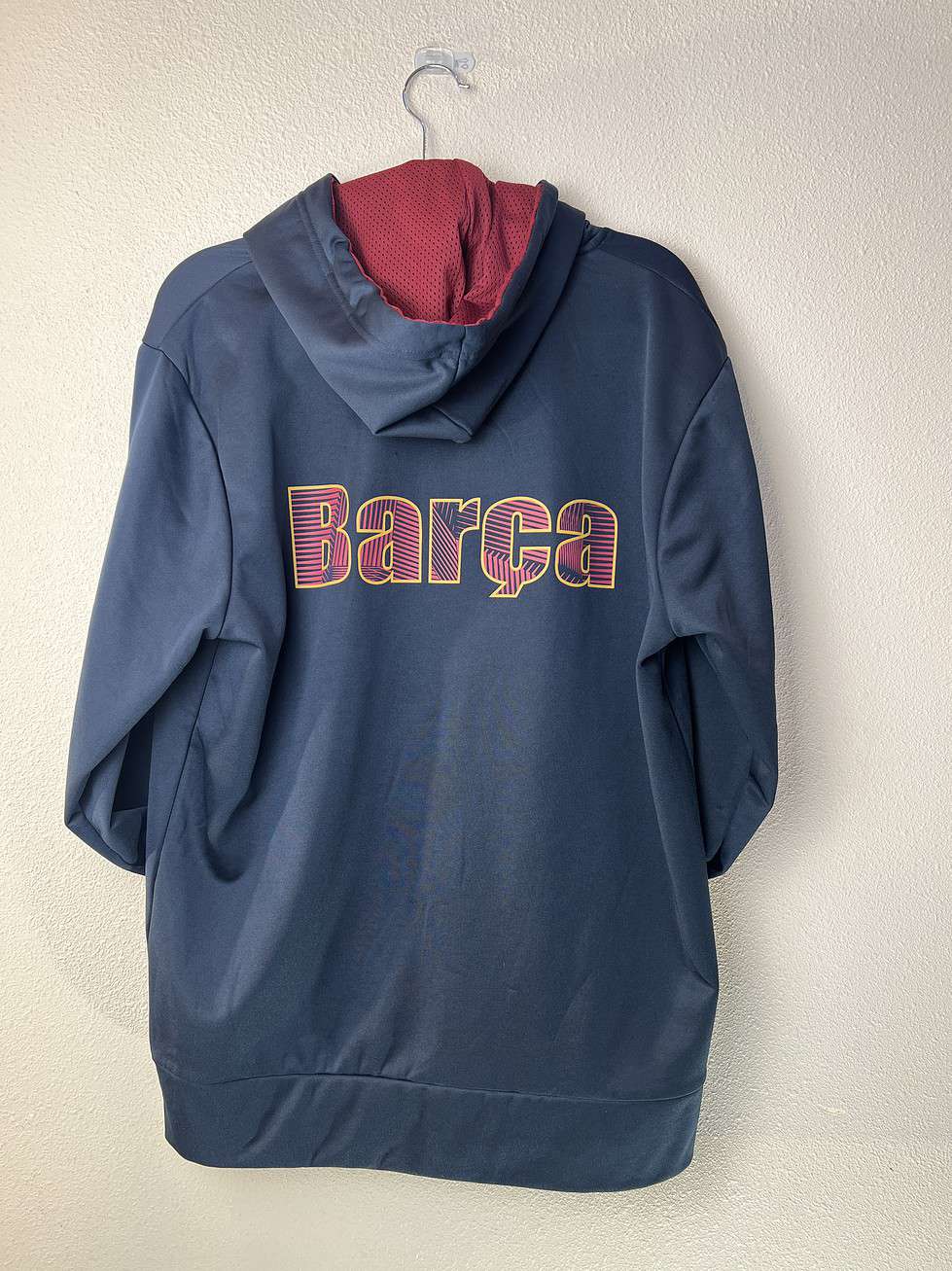 FC Barcelona Zip Hoodie (Med) Navy Retro