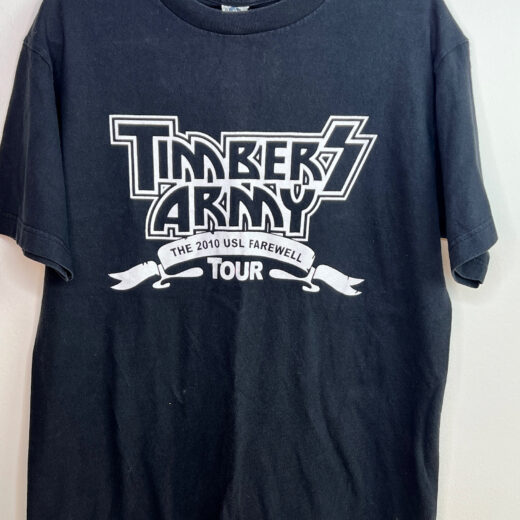 Front of Timbers Army 2010 USL Farewell Tour tee with tour-inspired graphic