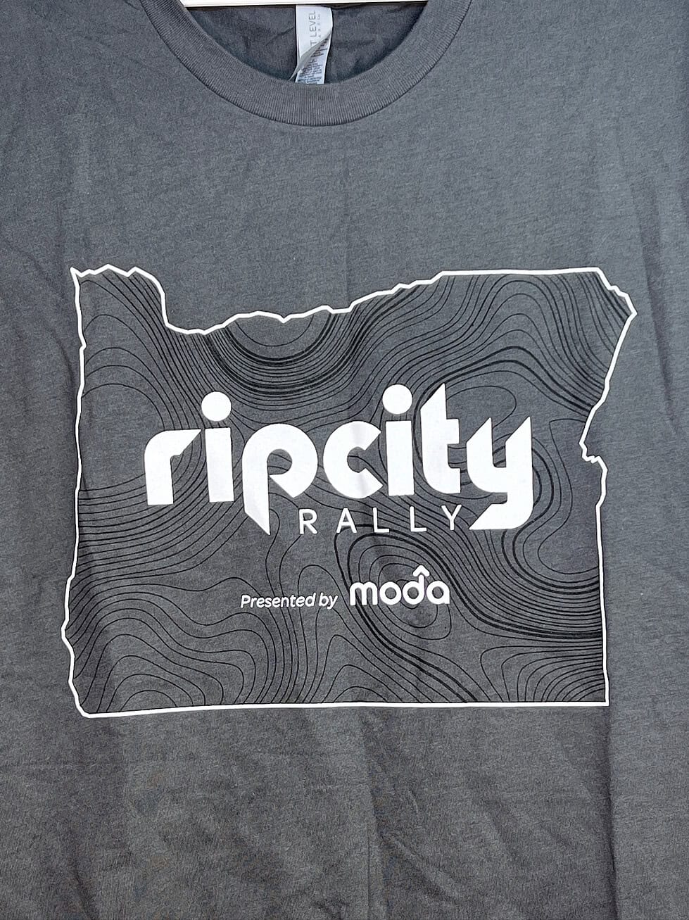 Close up of oregon outline with rip city in the center