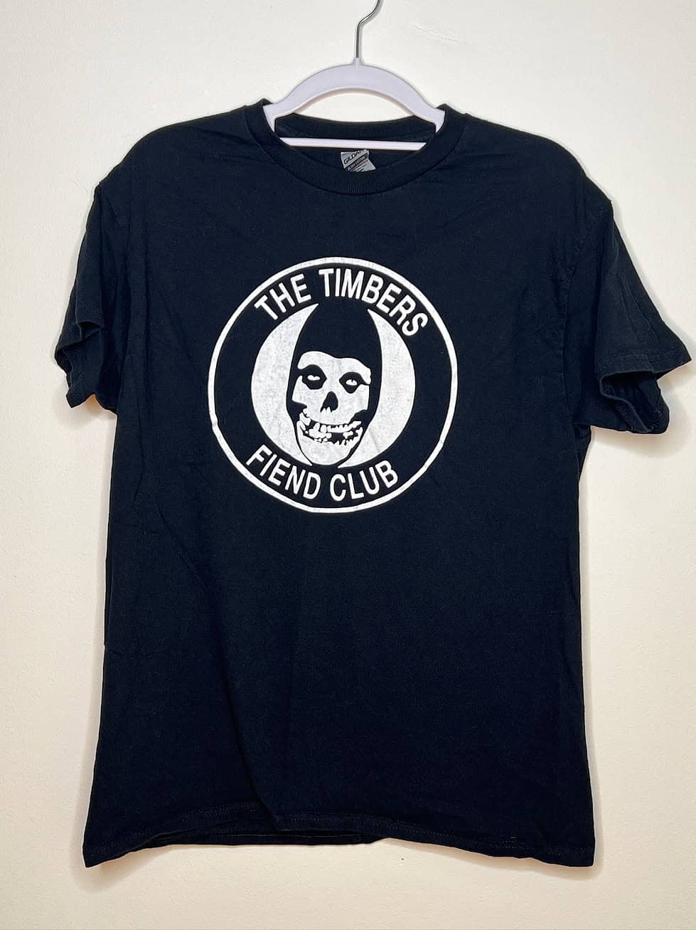 Black t-shirt with The Timbers Fiend Club graphic