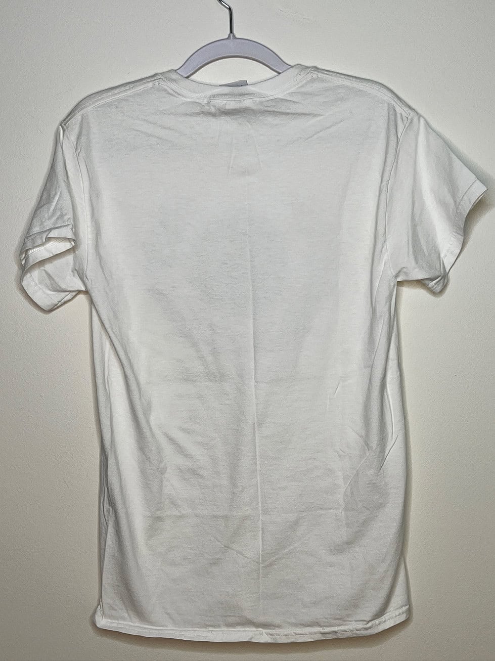 Blank white back of t-shirt