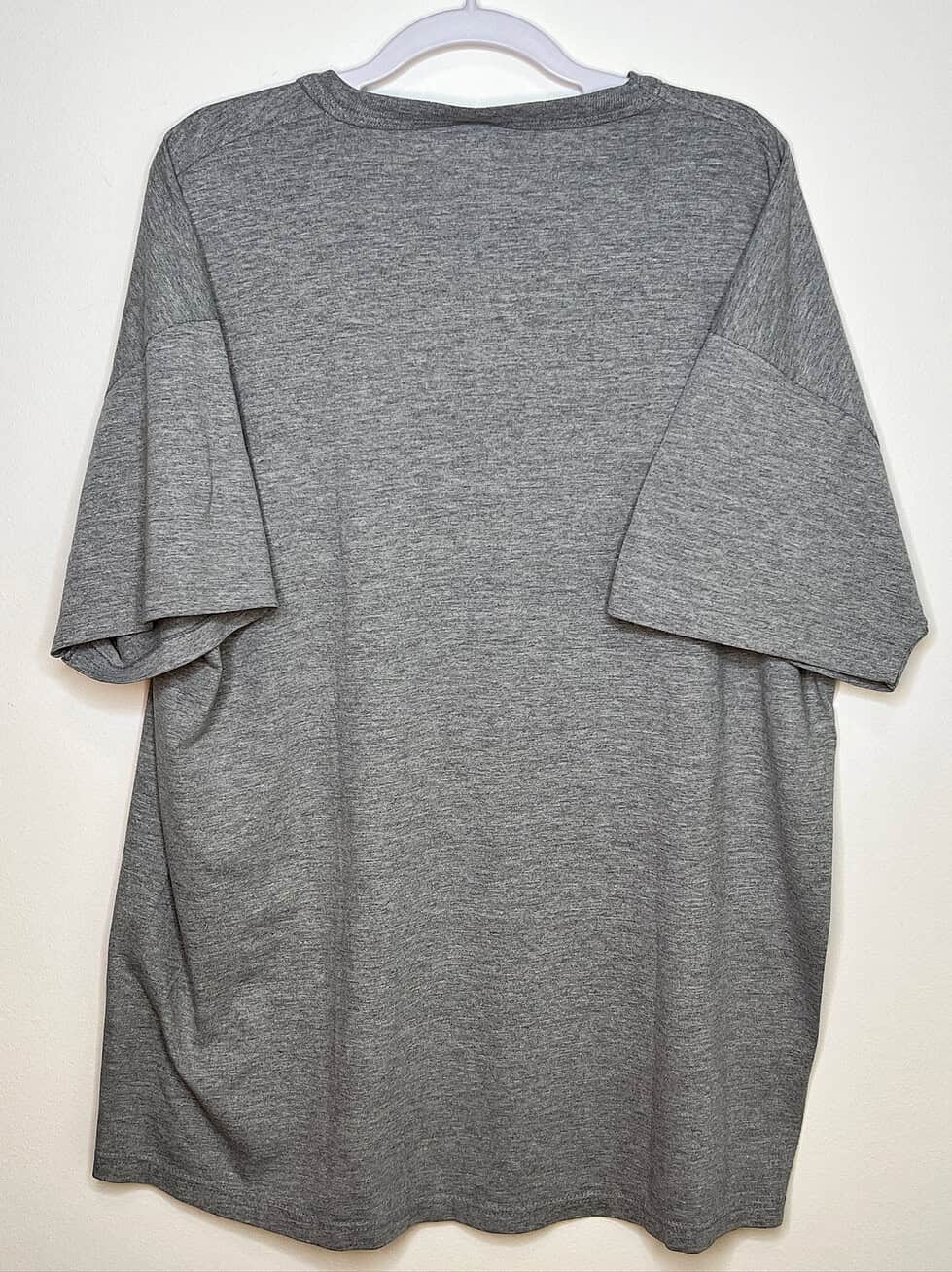 Plain back of grey t-shirt