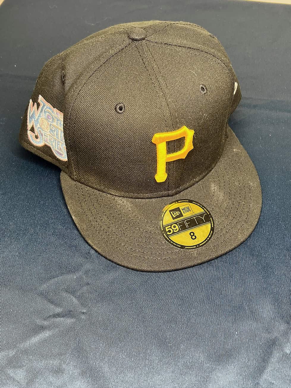 Pittsburgh Pirates 59FIFTY World Series hat with yellow P logo, size 8