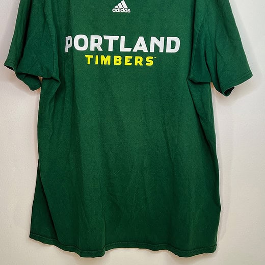 Portland Timbers Adidas green t-shirt with front text logo, size XL