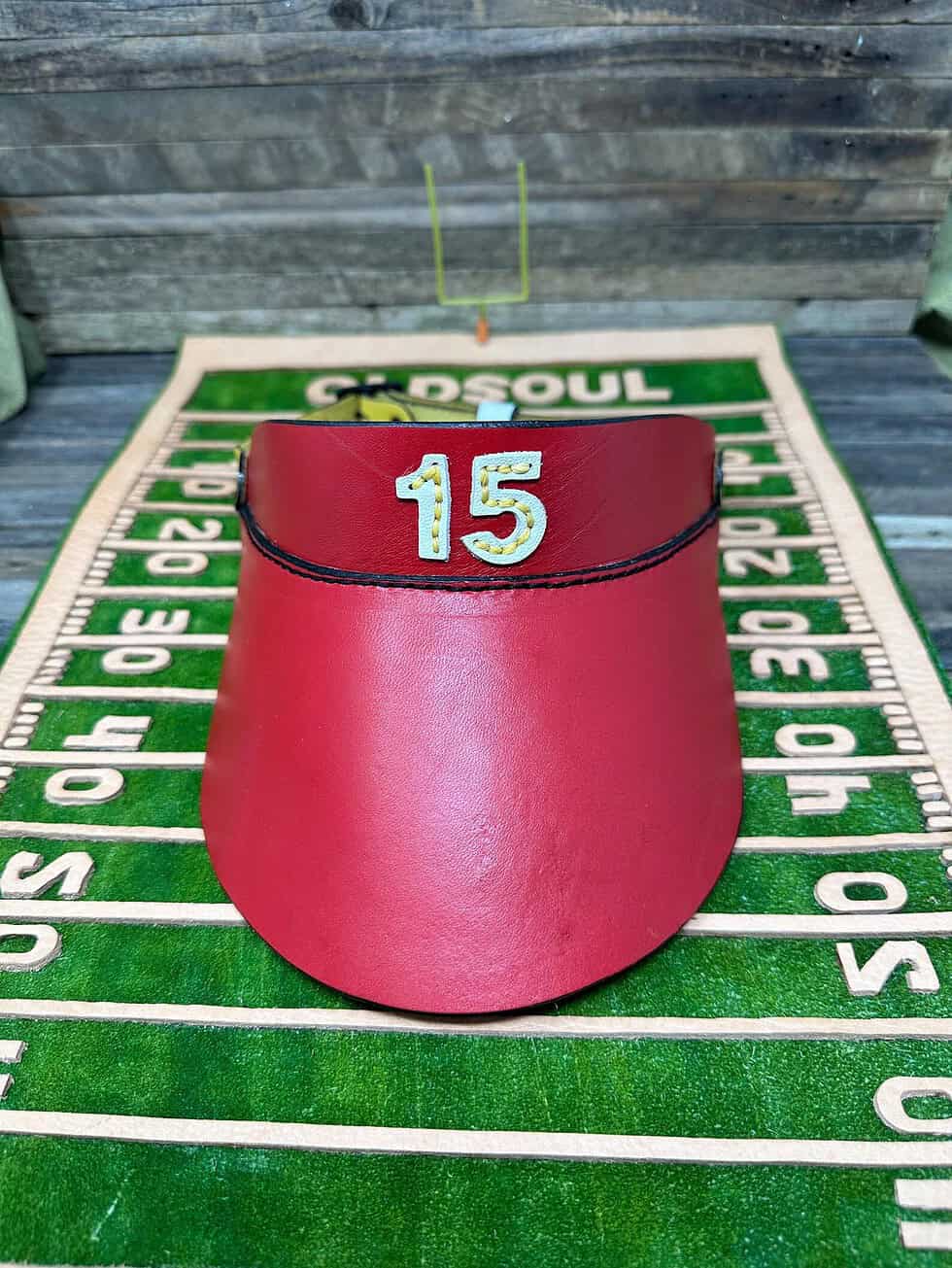Patrick Mahomes inspired leather visor