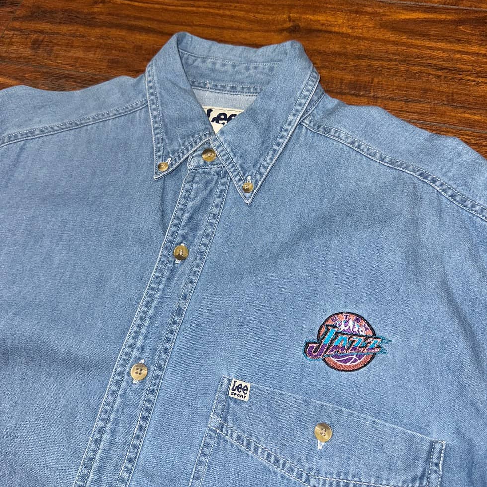 Lee Sport Utah Jazz Button Down Sz M - Image 2