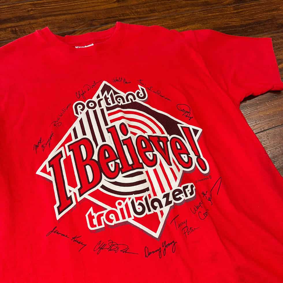Hanes I Believe Portland TrailbBlazers Tee Sz L - Image 2