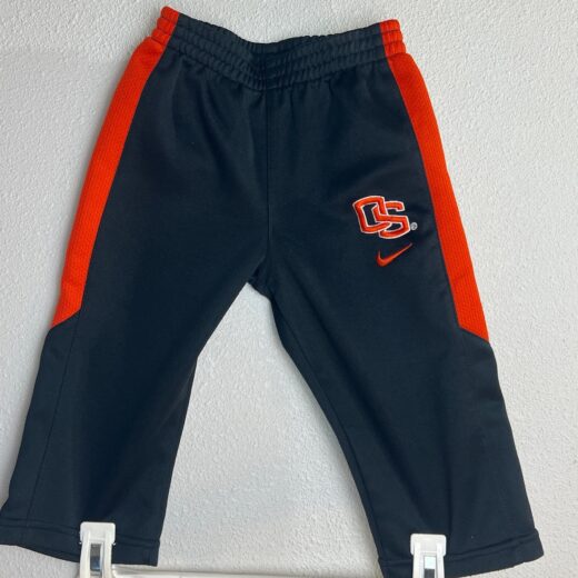 Nike Oregon State Beavers baby pants, size 12M, black with orange side panels