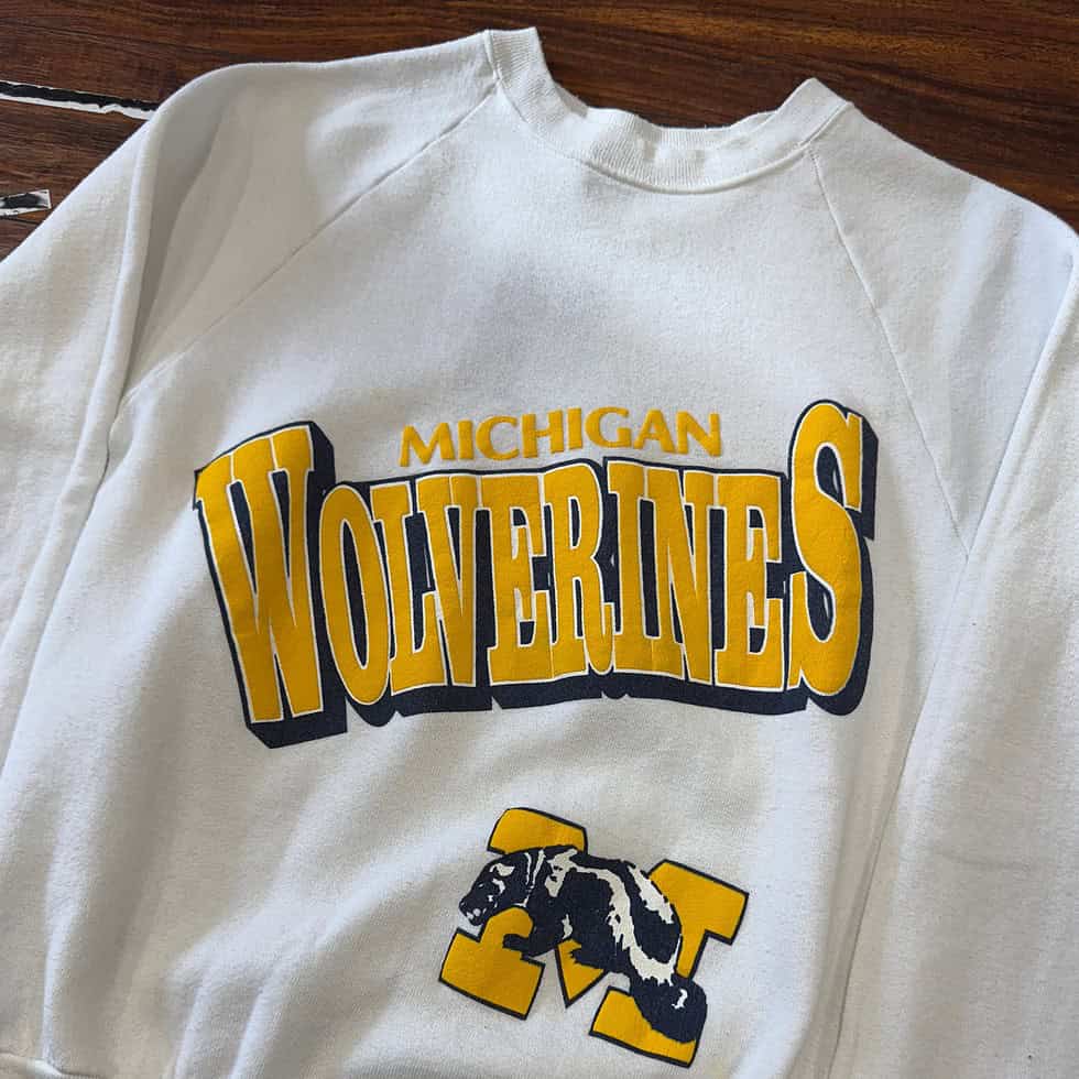 Screen Stars Michigan Wolverines Crew Sz YXL - Image 2