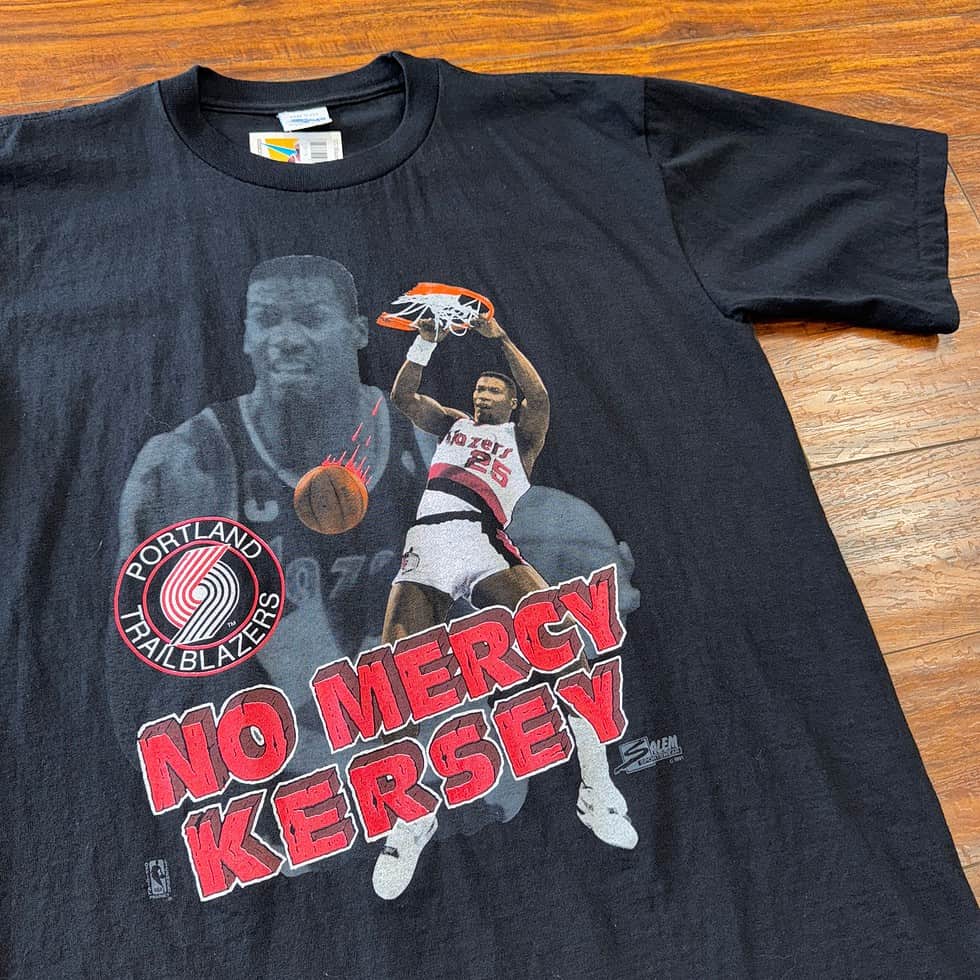 Salem Sportswear Trail Blazers No Jerome Kersey Tee Sz L - Image 2