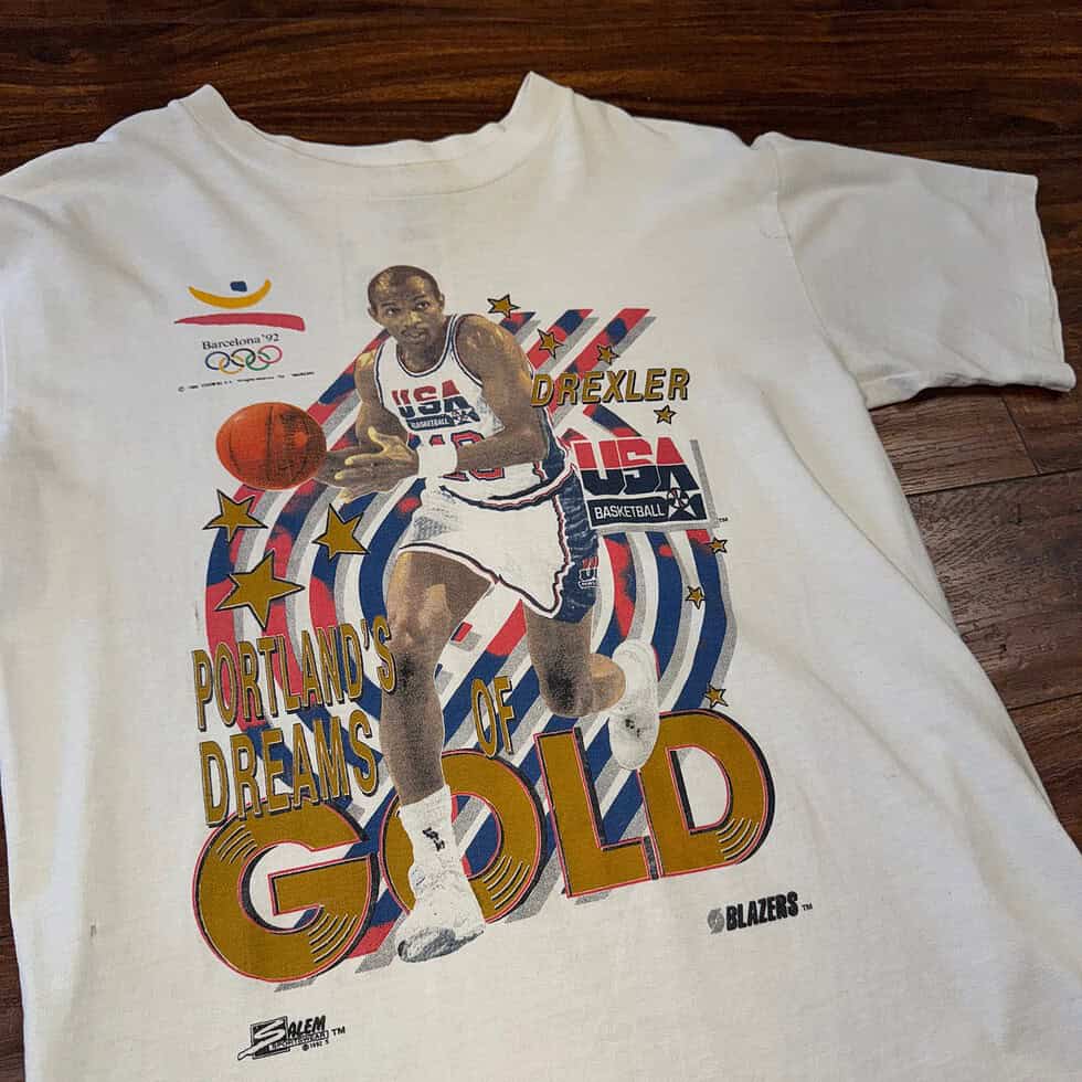 Salem Sportswear 1992 Clyde Drexler Barcelona Tee Sz M - Image 2