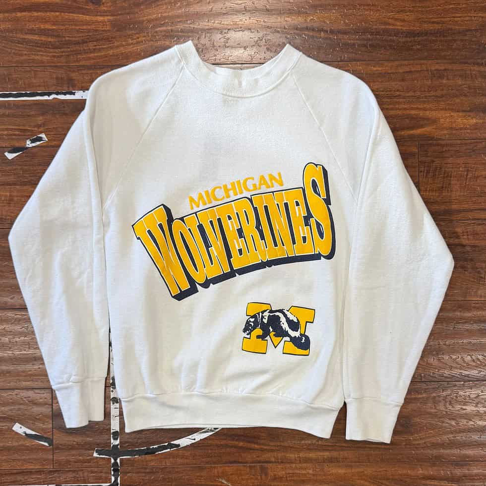 Screen Stars Michigan Wolverines Crew Sz YXL