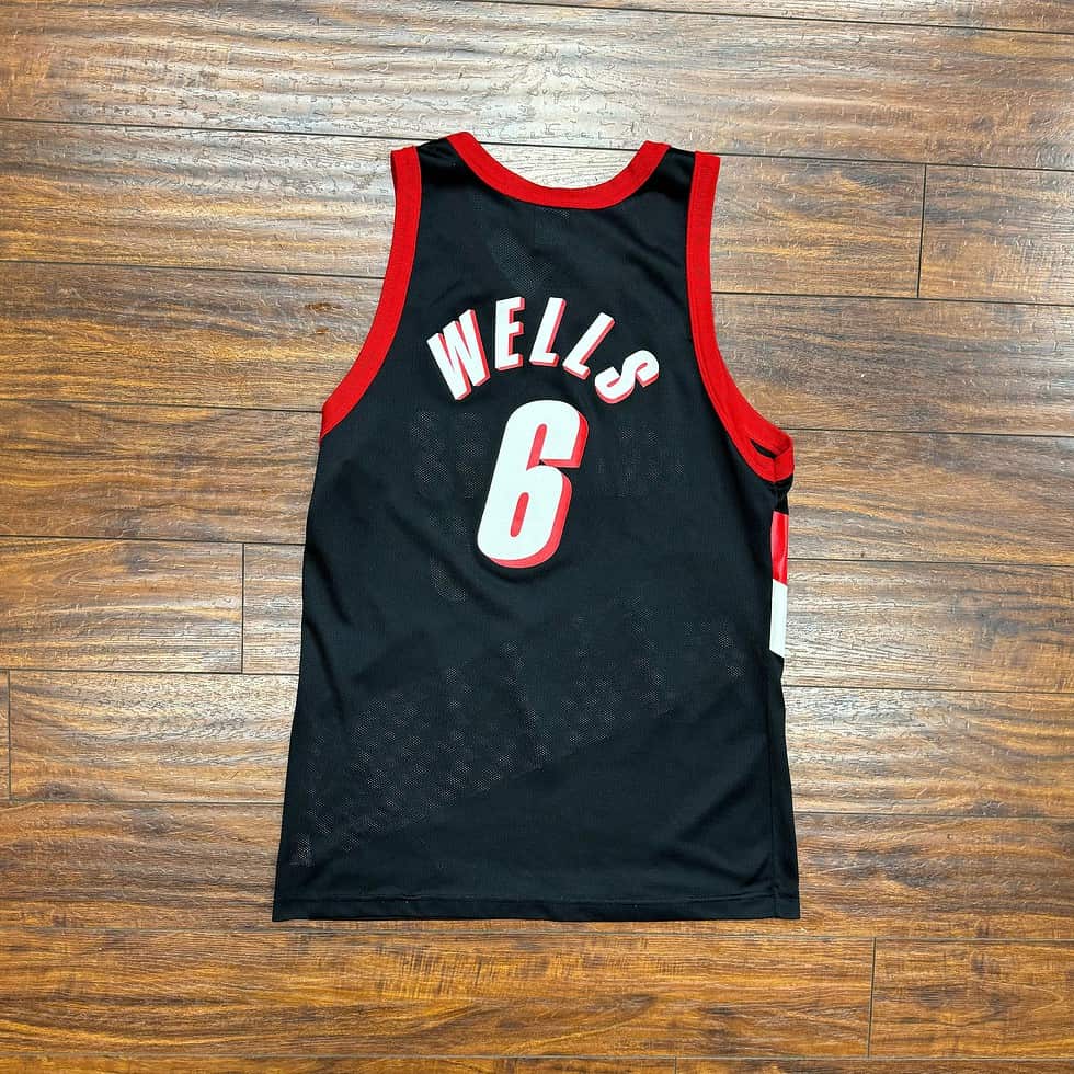 Champion 90's Blazers Bonzi Wells Jersey Sz M - Image 5