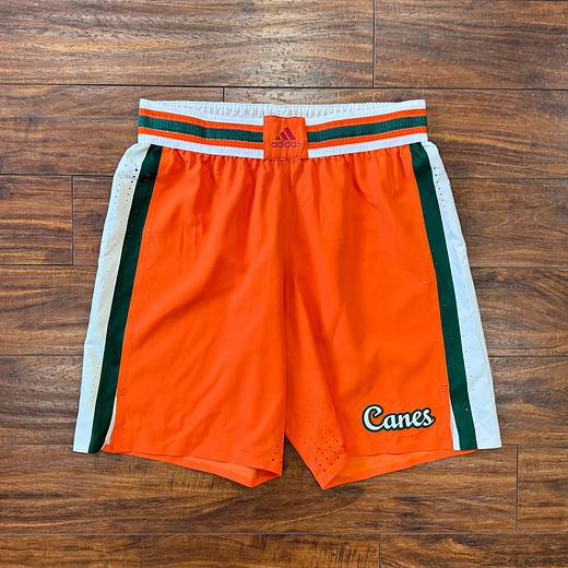 Adidas Miami Canes Team Issued SAMPLE Shorts Sz L + 2”