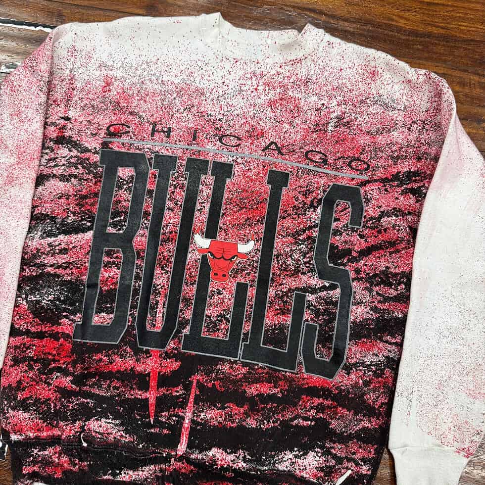 Tultex Chicago Bulls Splatter Crew Sz L - Image 2