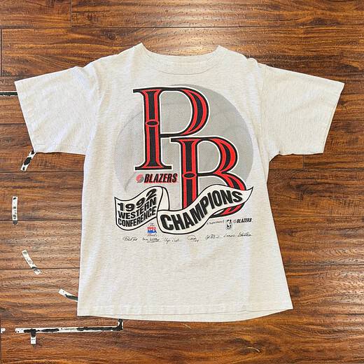 1992 Portland Trail Blazers Western Champs Tee Sz L