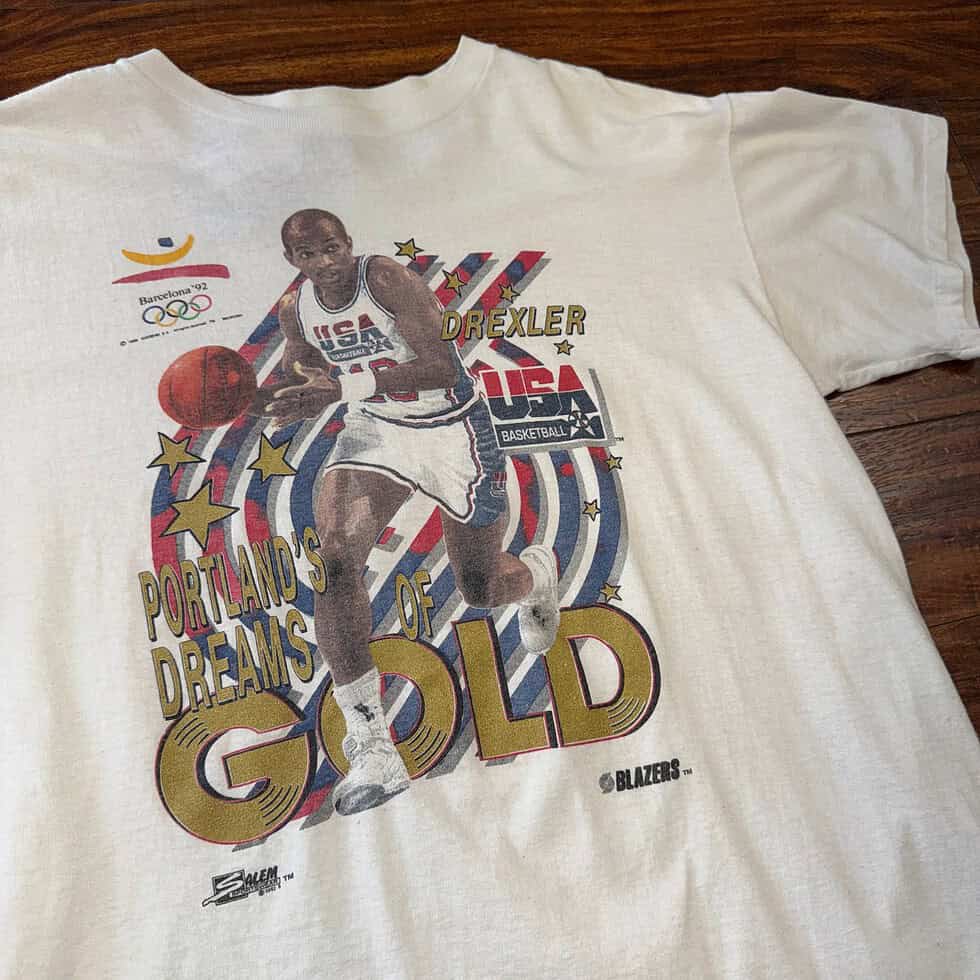 SS 1992 Barcelona Clyde Drexler Tee Sz XL - Image 2