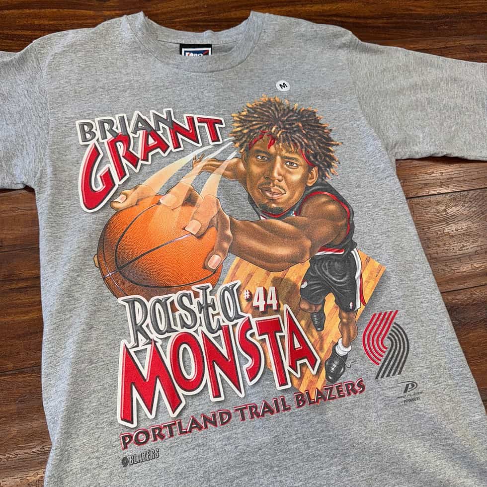 Pro Player Portland Trail Blazers Brian Grant Rasta Monster Tee Sz M - Image 2
