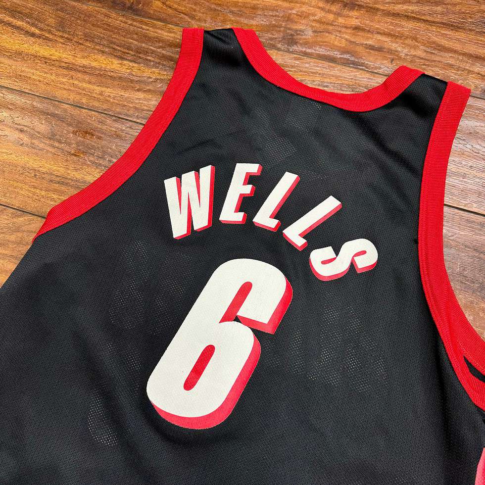 Champion 90's Blazers Bonzi Wells Jersey Sz M - Image 6
