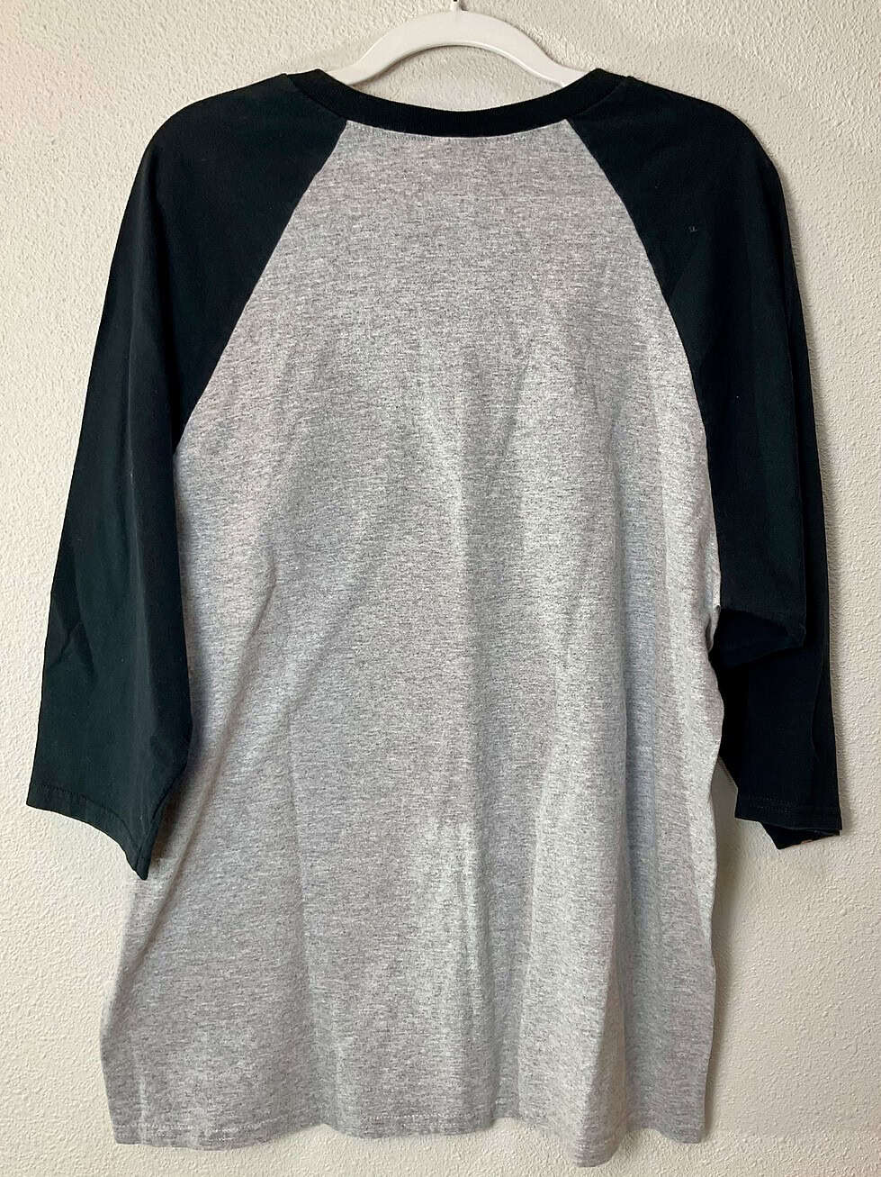 Back view of gray and black OSU baseball tee.