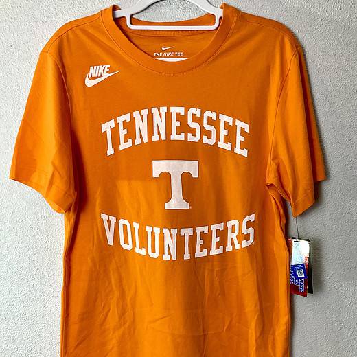 Front view of Nike Tennessee Volunteers orange t-shirt with Power T logo.