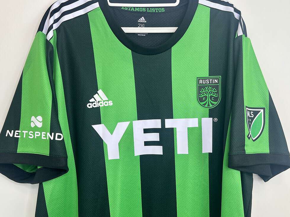 Austin FC Jersey with YETI sponsor logo
