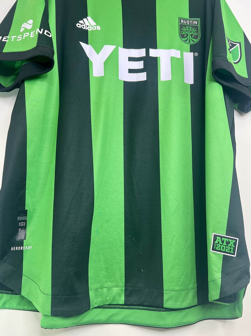 Austin FC Jersey with YETI sponsor logo