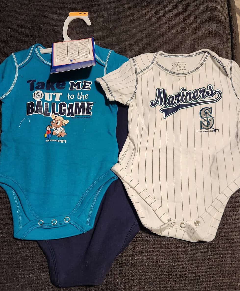 Seattle Mariners onesie new/ like new set - Image 2