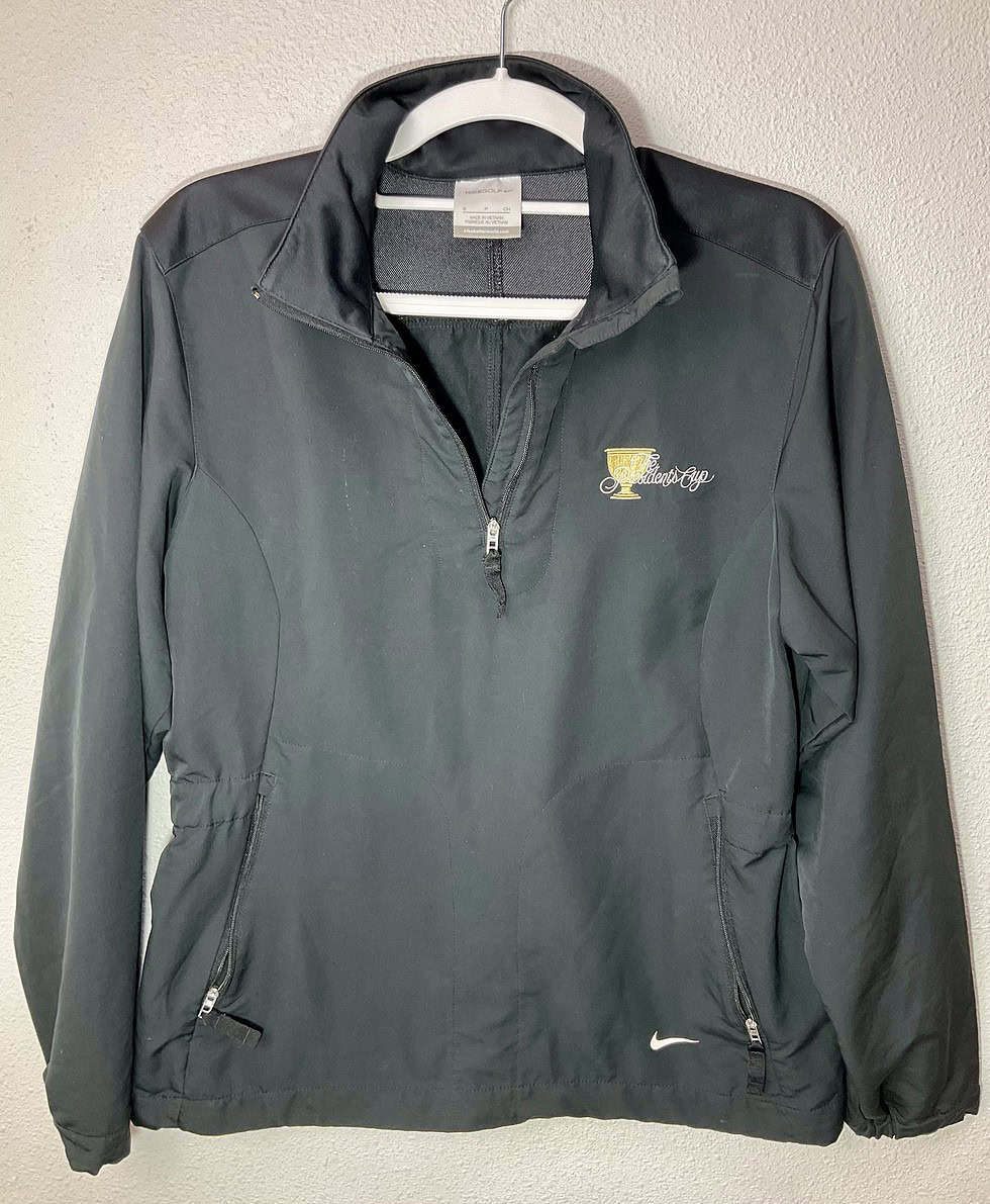 Inside view showing Nike Golf tag and lightweight mesh lining of the 2011 Presidents Cup windbreaker