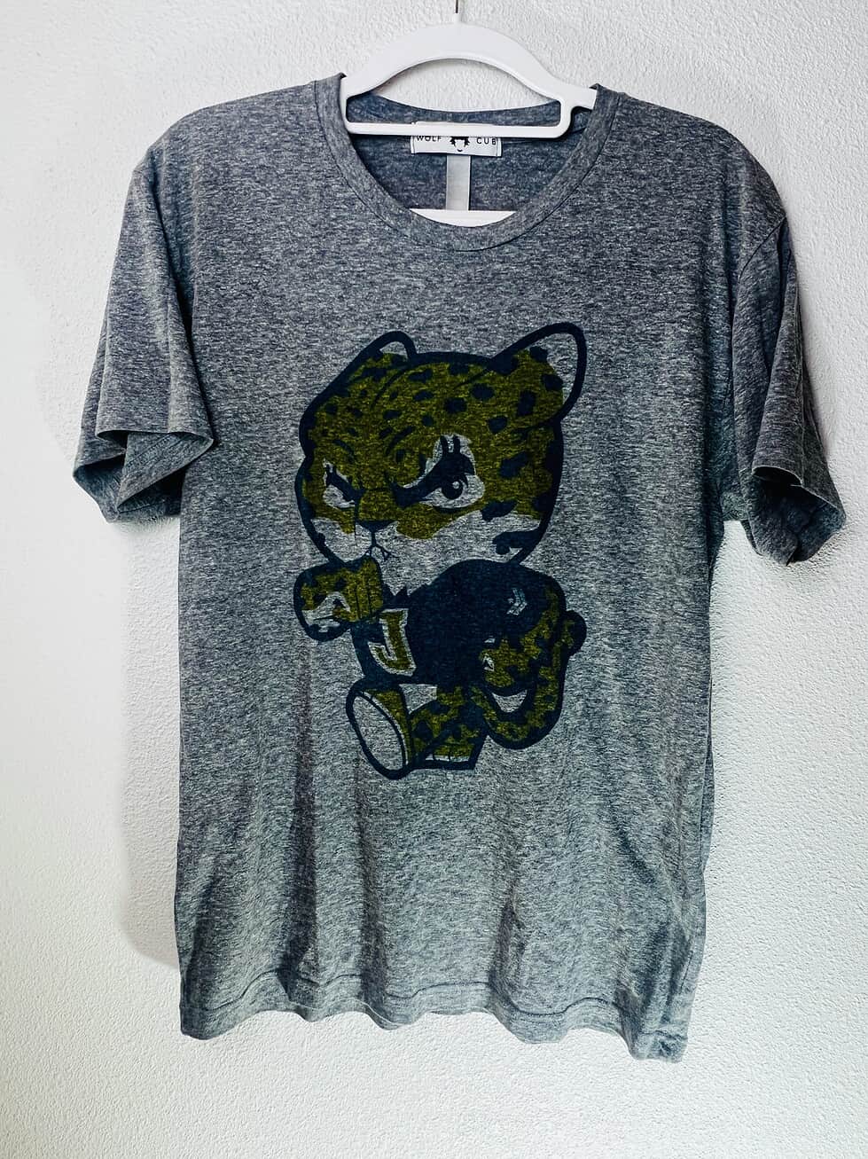 Gray Jacksonville Jaguars “Prowlin’ Cub” tee by Varick Rosete featuring custom jaguar mascot design