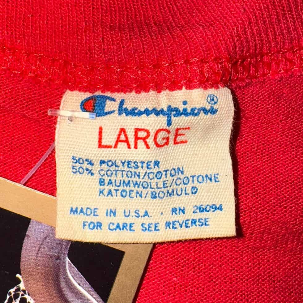 Champion Late 80's Chicago Bulls Puff Print Hoop Tee Sz L - Image 3