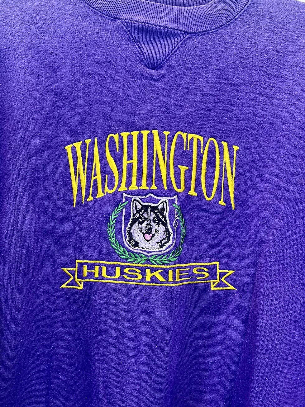 Vintage Washington Huskies Logo 7 Crewneck - Image 3