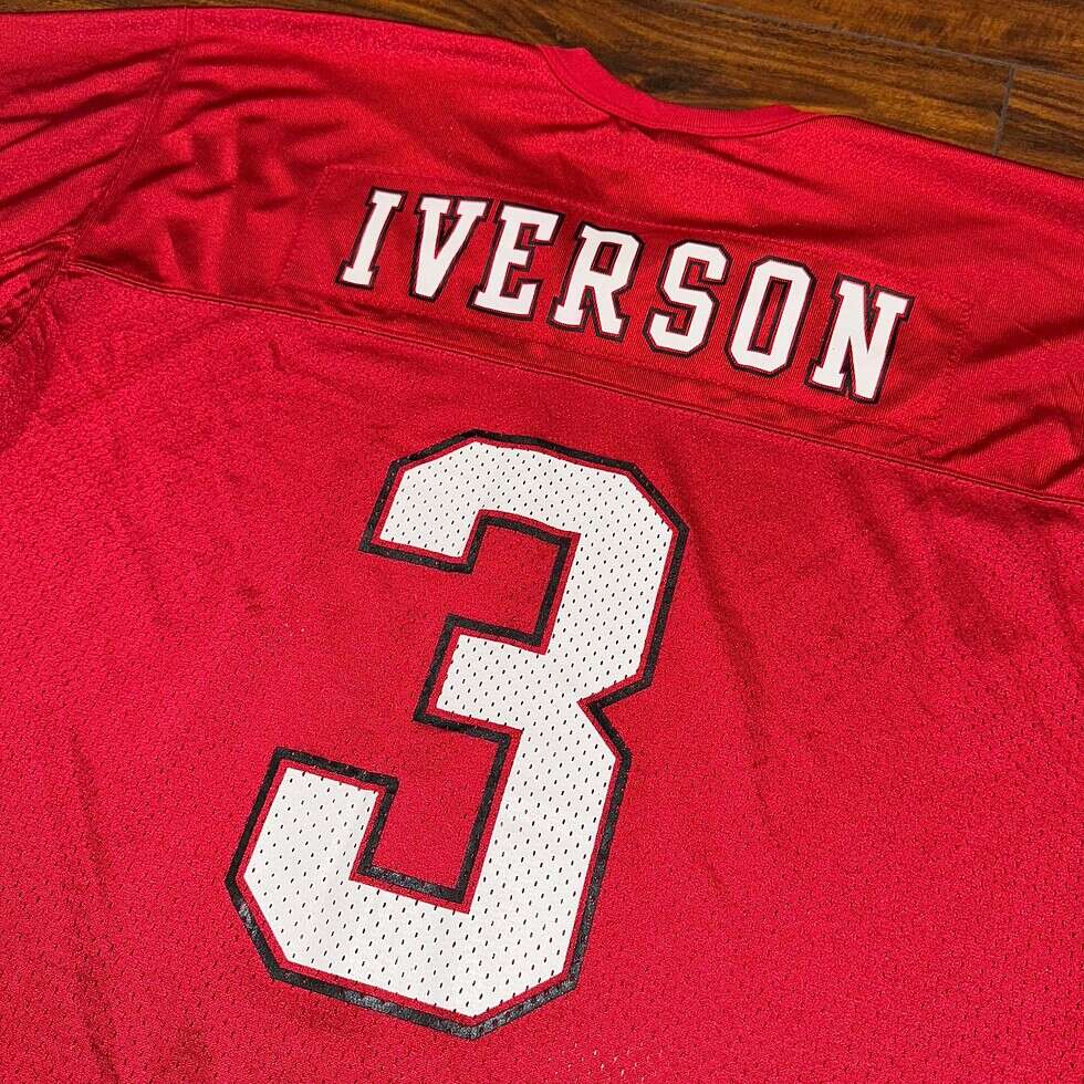 Reebok Red Iverson Football Jersey Sz 2X - Image 4