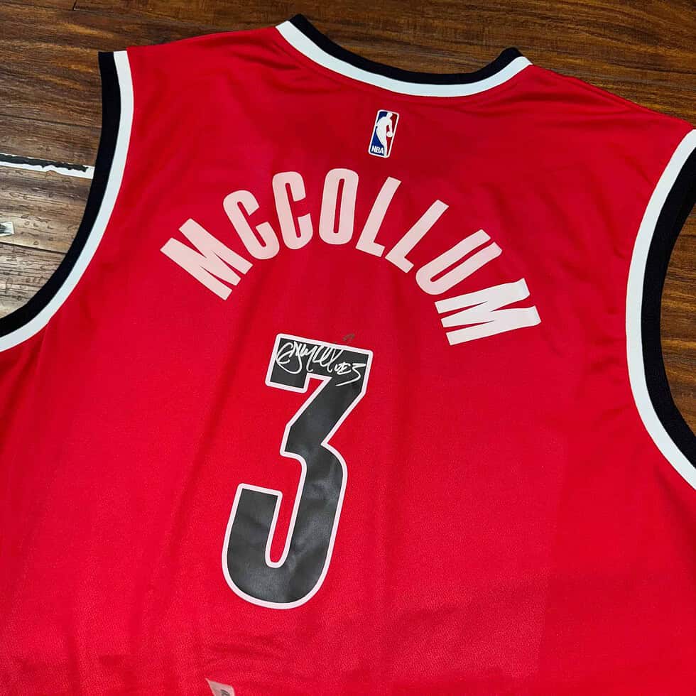NWT Adidas Signed CJ McCollum Jersey Sz XL - Image 6